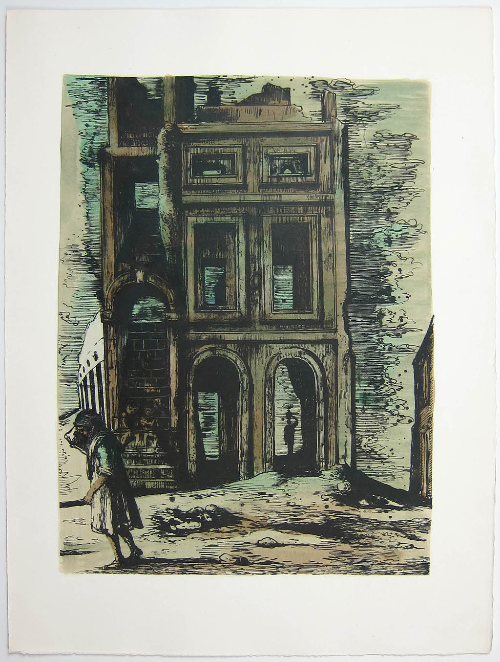 Eugene Berman - Viaggio in Italia - color lithograph - 1951 portfolio of lithographs and text